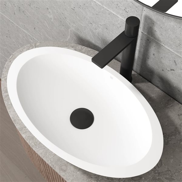 VIGO&nbsp;1.75-in W Vessel Bathroom Sink Pop-Up Drain and Mounting Ring - Matte Black