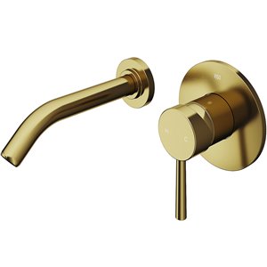 VIGO Olus Wall Mount Bathroom Faucet in Matte Brushed Gold