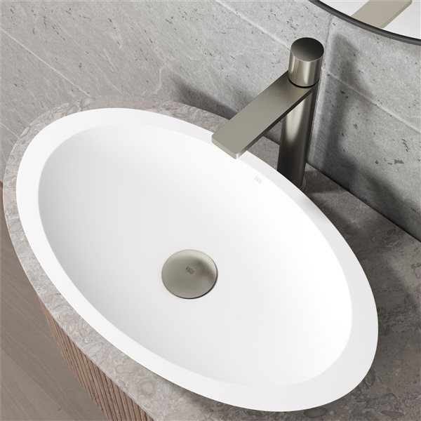 VIGO&nbsp;1.75-in W Vessel Bathroom Sink Pop-Up Drain and Mounting Ring - Brushed Nickel