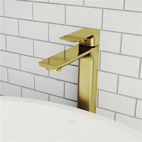 VIGO Norfolk Vessel Bathroom Faucet in Matte Brushed Gold