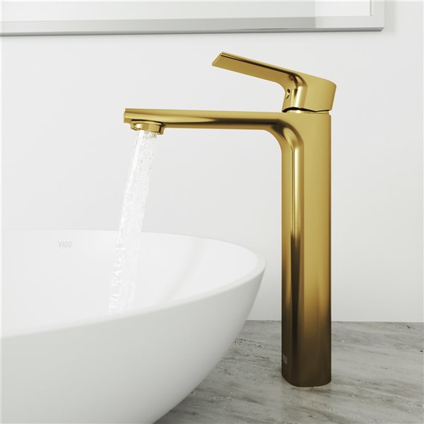 VIGO Norfolk Vessel Bathroom Faucet in Matte Brushed Gold