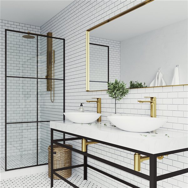 VIGO Norfolk Vessel Bathroom Faucet in Matte Brushed Gold