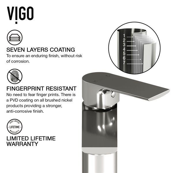 VIGO Norfolk Vessel Bathroom Faucet In Brushed Nickel