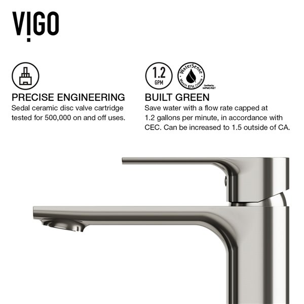 VIGO Norfolk Vessel Bathroom Faucet In Brushed Nickel