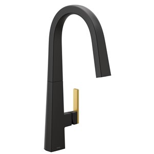 Robinet de cuisine rétractable Nio de MOEN, 1 poignée, 1,5 GPM, noir mat