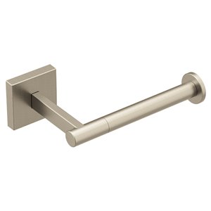Distributeur de papier hygiénique à une tige Triva de MOEN, nickel brossé