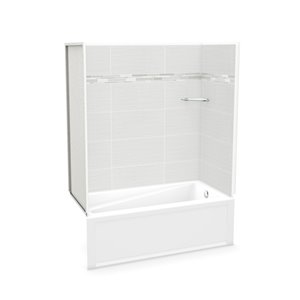 Ensemble de bain-douche Utile par MAAX Origin Arctik de 60 po x 32 po x 81 po avec drain à droite, 4 pièces