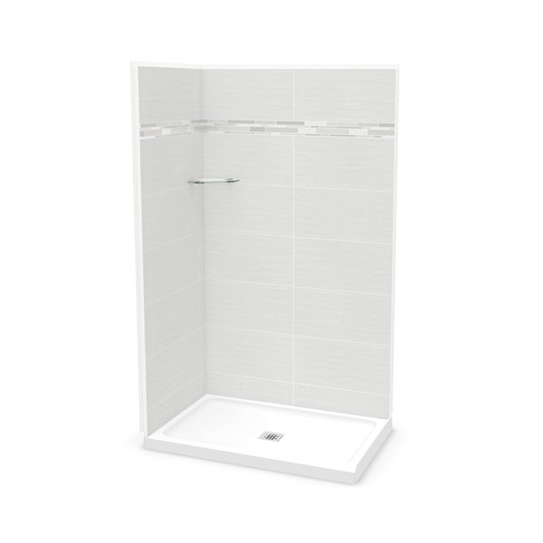 MAAX Utile 48-in x 32-in x 84-in Origin Arctik Rectangular Corner Shower Kit with Centre Drain - 3-Piece