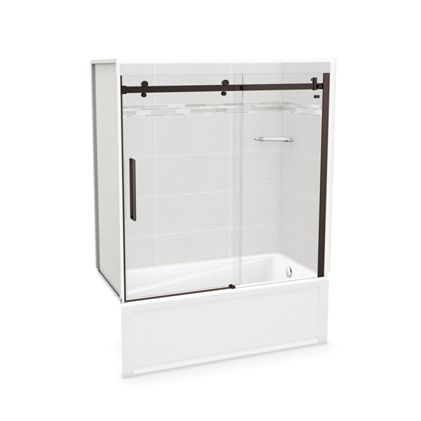 MAAX Utile 60in x 30in x 81in Dark Bronze and Origin Arctik Bathtub