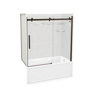 Ensemble bain-douche Utile de MAAX, drain à droite, 60 po x 30 po x 81 po, Origin Arctik, bronze foncé