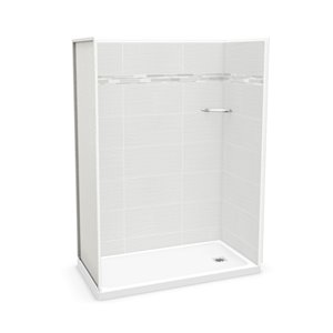 Ensemble de douche en alcôve 4 pièces Utile par MAAX Origin Arctik 60 po x 32 po x 84 po drain à droite