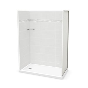 Ensemble de douche en alcôve 4 pièces Utile par MAAX Origin Arctik 60 po x 32 po x 84 po drain à gauche