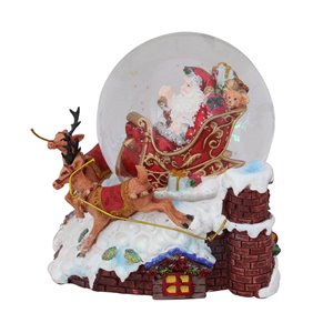 Northlight Red 5.5-in Santa Clause on Sleigh Reindeer Tabletop Decoration
