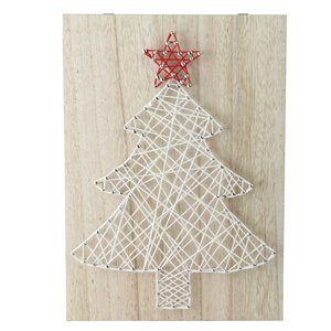 Northlight 11-in White and Red String Christmas Tree Wall Art
