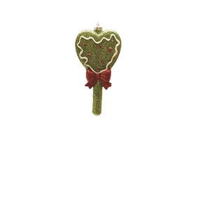 Northlight Glittered Shatterproof Christmas Heart Lollipop Ornament - 5.75-in - Green and Red