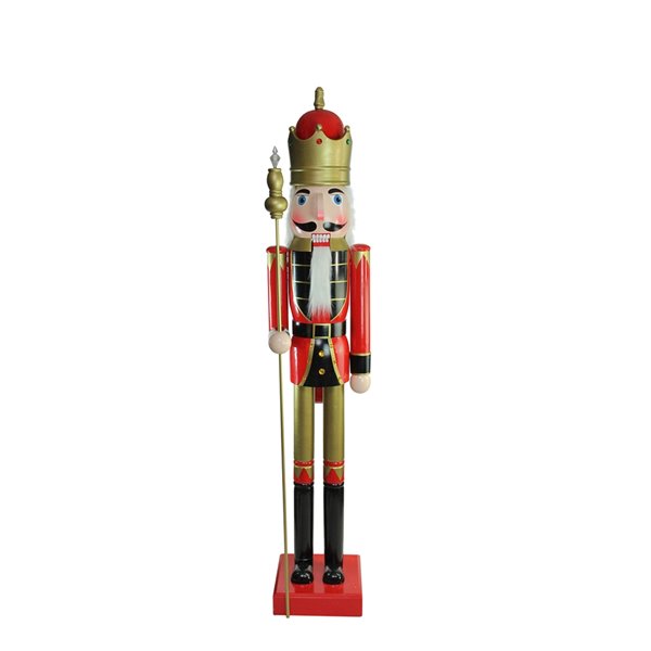 Northlight Red 72-in Giant Wooden Nutcracker King Christmas Tabletop Decoration