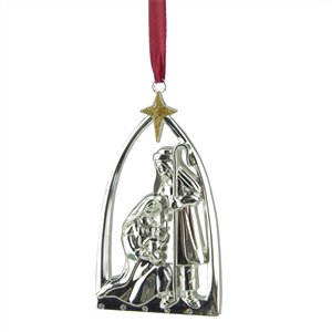 Northlight Nativity Scene with European Crystals Christmas Ornament - 3.75-in - Gold and Silver