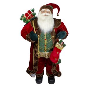 Northlight Red 48-in Santa Standing with Presents Christmas Tabletop Decoration