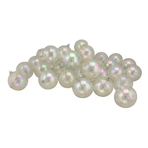 Northlight Iridescent Shatterproof Shiny Christmas Ball Ornaments - 3.25-in - Clear - 32 Piece