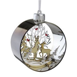 Northlight Woodland Animals Prelit Christmas Ornament - 5-in - Silver