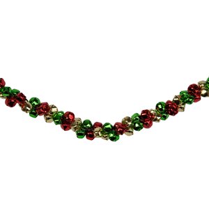 Northlight Festive Jingle Bell Artificial Christmas Garland - 5-ft x 1-in - Green and Red