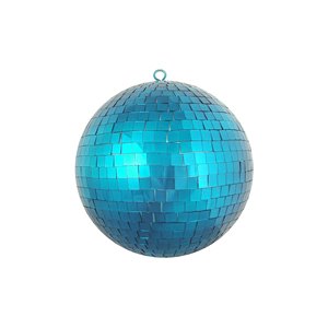 Northlight Mirrored Glass Disco Ball Christmas Ornament - 8-in - Peacock Blue