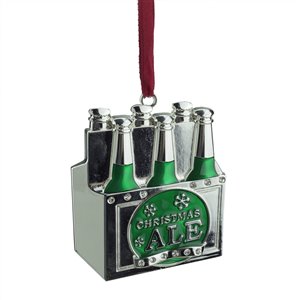 Northlight "Christmas Ale" Ornament with European Crystals - 3-in - Green and Silver