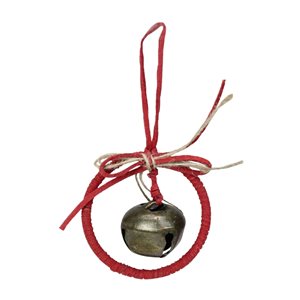 Northlight Open Circle with Bow and Jingle Bell Christmas Ornament - 11-in - Red