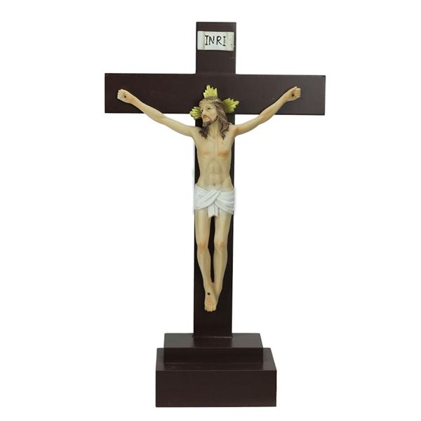 Northlight Brown 14.5-in Jesus on a Crucifix Christmas Figurine