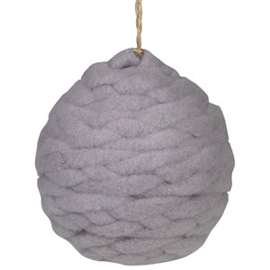 Northlight Knit Cotton Shatterproof Christmas Ornament - 3.25-in - Light Gray