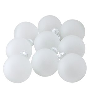 Northlight Frosted Matte Christmas Glass Ball Ornaments - 2.5-in - Clear - 9 Piece