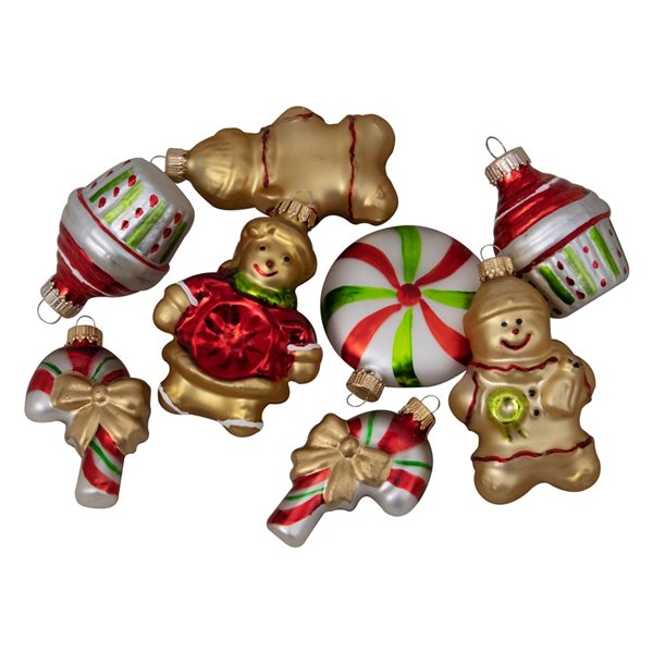 Northlight Gingerbread Men Christmas Ornaments - 3-in - Gold and Red ...