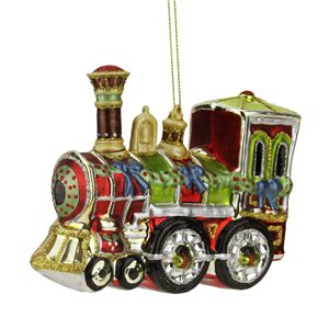 Northlight Contemporary Train Christmas Ornament - 5.5-in - Red and Green