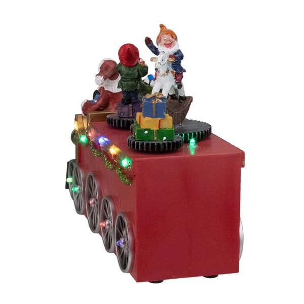 Northlight Red and Black 6-in LED Lighted Musical Christmas Train with Santa Tabletop Decoration