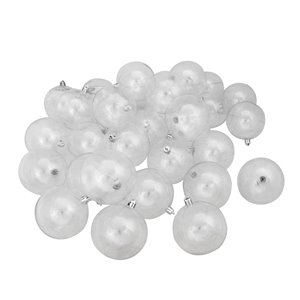 Northlight Shatterproof Shiny Christmas Ball Ornaments - 3.25-in - Clear - 32 Piece