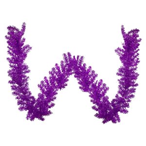 Northlight Metallic Tinsel Artificial Christmas Garland - Unlit - 9-ft x 12-in - Purple