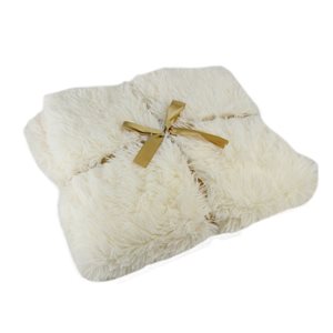 Northlight 50-in x 60-in Cream White Plush Decorative Rectangular Throw Blanket