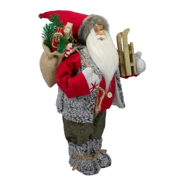 Northlight Red 18-in Santa Figure Carrying Presents and Sled Tabletop decoration