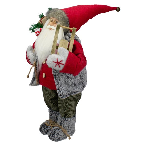 Northlight Red 18-in Santa Figure Carrying Presents and Sled