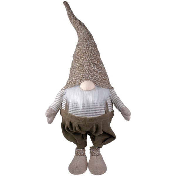 Northlight Brown and White 23.5-in Standing Gnome Christmas Tabletop Decoration
