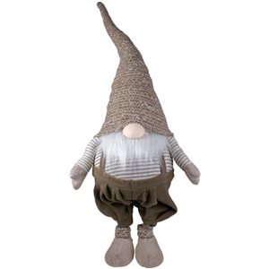 Northlight Brown and White 23.5-in Standing Gnome Christmas Tabletop Decoration