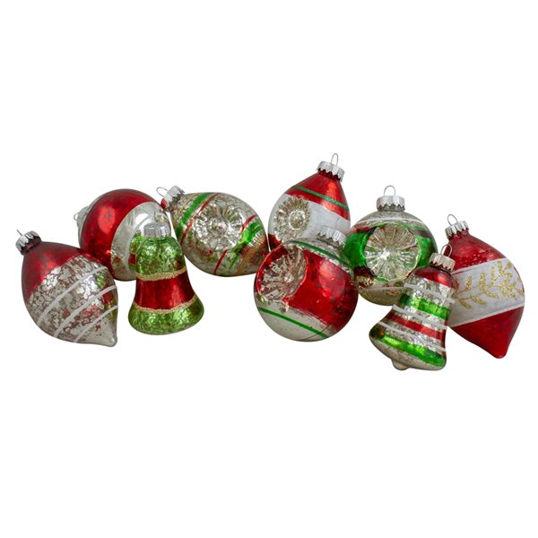 Northlight 2-Finish Glass Christmas Finial Ornaments 3.25-in ...