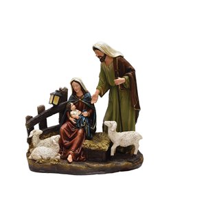 Northlight Brown 13-in Mary, Joseph and Baby Jesus Nativity Tabletop Decoration