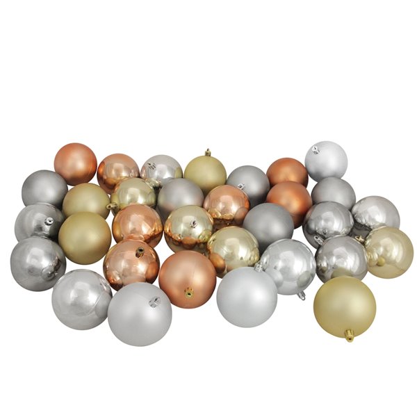Northlight Subtle Coloured Shatterproof 2-Finish Christmas Ball Ornaments - 3.25-in - 32 Piece