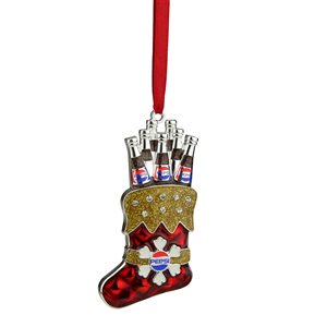 Northlight Plated Pepsi Stocking Christmas Ornament - 3.5-in - Red and Silver