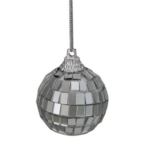 Northlight Splendor Mirrored Glass Disco Ball Christmas Ornaments 1.5-in - Silver - 9 Piece