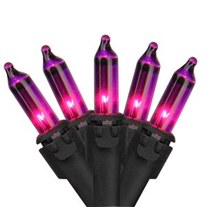 Northlight 100-Count Constant Purple LED Electrical-Outlet Indoor/Outdoor 20.25-ft Christmas String Lights