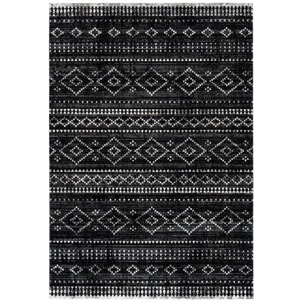 Safavieh Montage Rectangular Area Rug - Machine-Made - 9-ft x 6-ft - Black and Grey