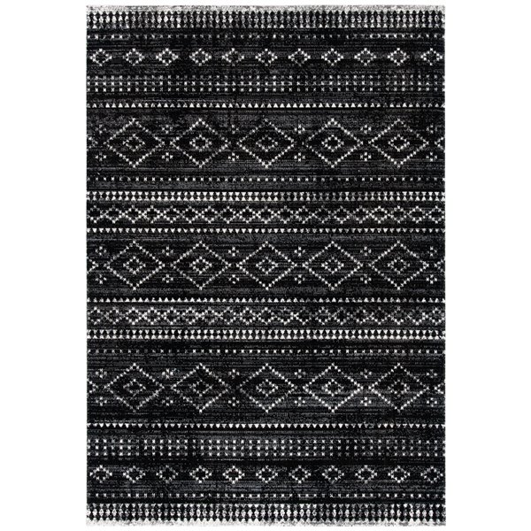 Tapis décoratif rectangulaire Montage de Safavieh, fait à la machine, 10 pi x 8 pi, noir et gris