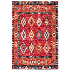 Safavieh Montage Rectangular Area Rug - Machine-Made - 6-ft x 4-ft - Red and Black